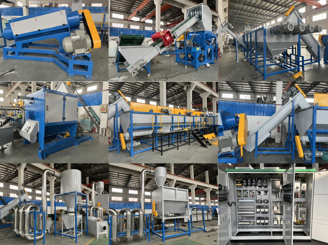 Retech PP PE HDPE PVC Barrels Pipes Shredding Washing Drying Recycling Production Line